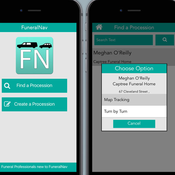 Funeral Nav Mobile project screenshot